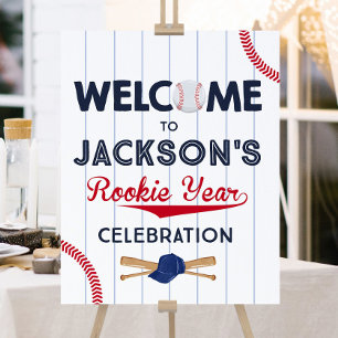 Editable Baseball Rookie Year Welcome Sign Basebal