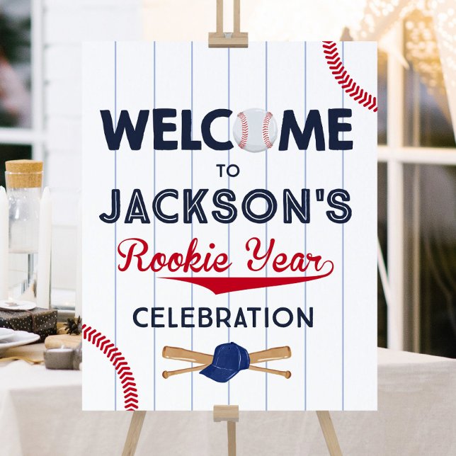 Editable Baseball Rookie Year Welcome Sign Basebal (Creator Uploaded)