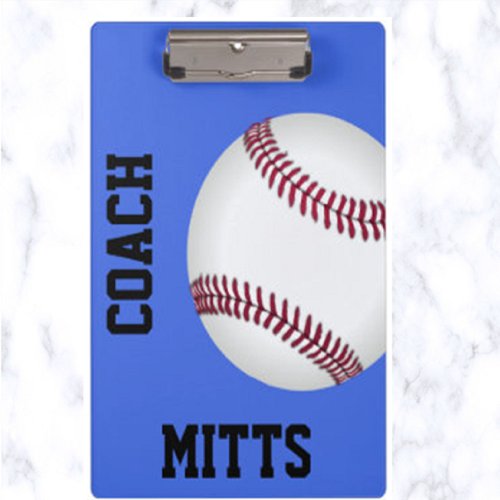 Editable Baseball Softball Coachs Clipboard