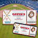 Editable Baseball Ticket Sports Birthday Party Invitation<br><div class="desc">Hit a home run with our Editable Baseball Ticket Sports Birthday Party Invitation! Designed to resemble a classic baseball ticket, this invite is perfect for a sports-themed celebration for boys or girls. Whether you're planning a baseball birthday party or a sporty bash, this retro-inspired design sets the tone for a...</div>