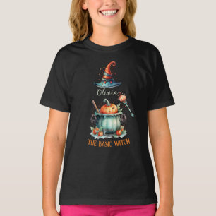 Editable Basic Witch Pumpkin Spice Youth Halloween T-Shirt