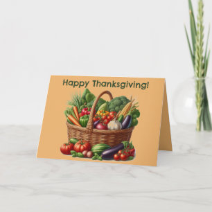 Editable Basket of Vegetables Thanksgiving Card