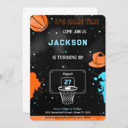 Editable Basketball Birthday Invitation