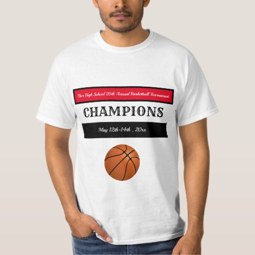 Editable Basketball Champions T_Shirt