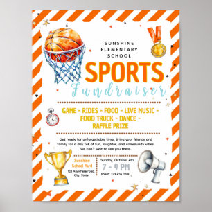 Editable basketball Fundraiser Flyer Poster