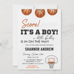 Editable Basketball Oh Boy Baby Shower Invitation