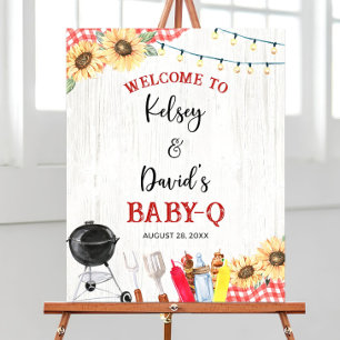 Editable BBQ Baby Shower Welcome Sign Backyard Bab
