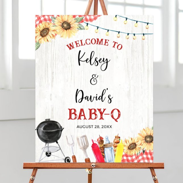 Editable BBQ Baby Shower Welcome Sign Backyard Bab (Creator Uploaded)