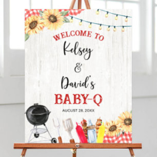 Editable BBQ Baby Shower Welcome Sign, Backyard Foam Board