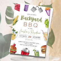 Editable BBQ Invitation, Barbeque Party Invite