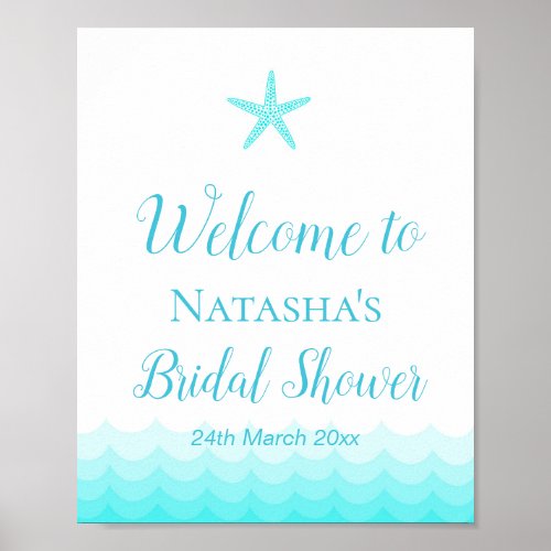 Editable Beach Party Welcome Sign 8x10