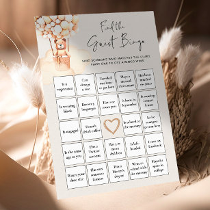 Editable Bear Baby Game Find The Guest BINGO