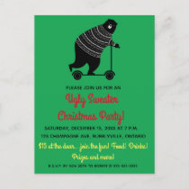 Editable Bear Ugly Sweater Christmas Party Invitation Postcard