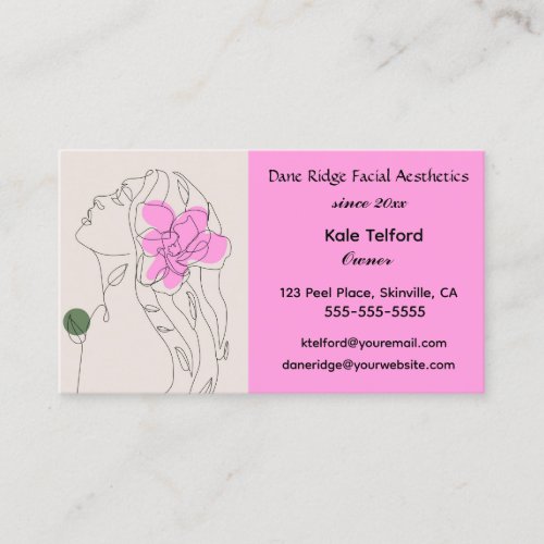 Editable Beauty Salon Facial Aesthetics  Business Card