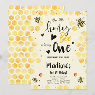 Editable Bee Birthday Invitation