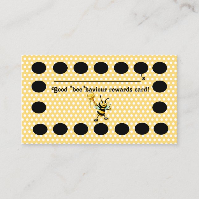 Editable Bee Haviour Rewards Card (Front)