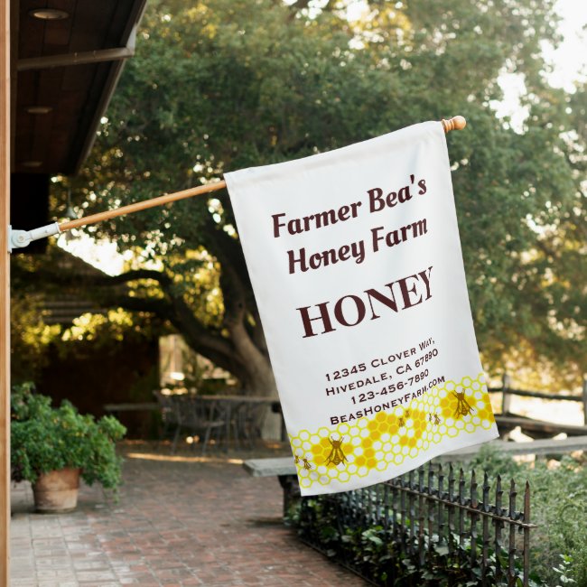 Editable Bees Honey Farm Display Banner