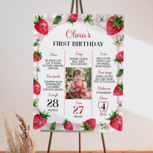 EDITABLE Berry First Birthday Milestone Sign Berry