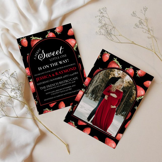 Editable Berry Sweet Baby Shower Invitation (Creator Uploaded)