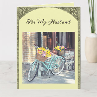Editable Bicycle and Flowers Card
