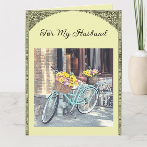 Editable Bicycle and Flowers Card
