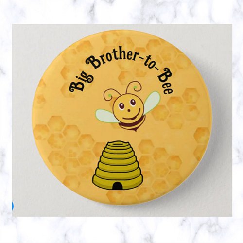 Editable Big Brother_to_Bee Bumblebee Baby Shower Button