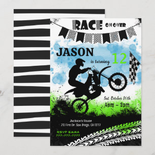 Editable Bike Birthday Invitation