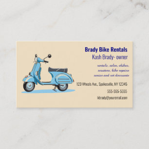 Editable Bike Rental Business Card