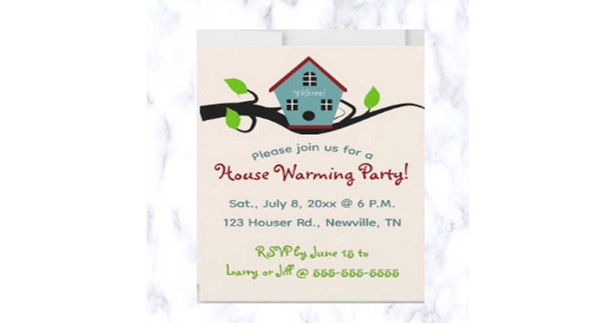 Editable Birdhouse House Warming Invitation | Zazzle