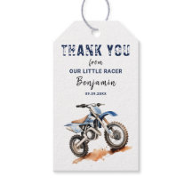 Editable Birthday Blue Dirt Bike