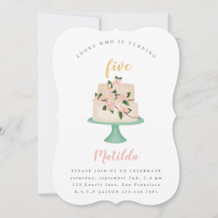 editable birthday cake party invitation