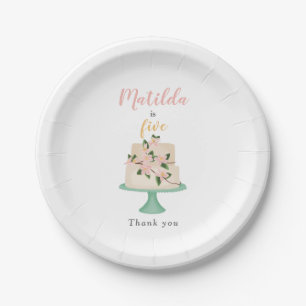editable birthday cake party paper plates