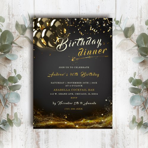 Editable Birthday Dinner Invitation