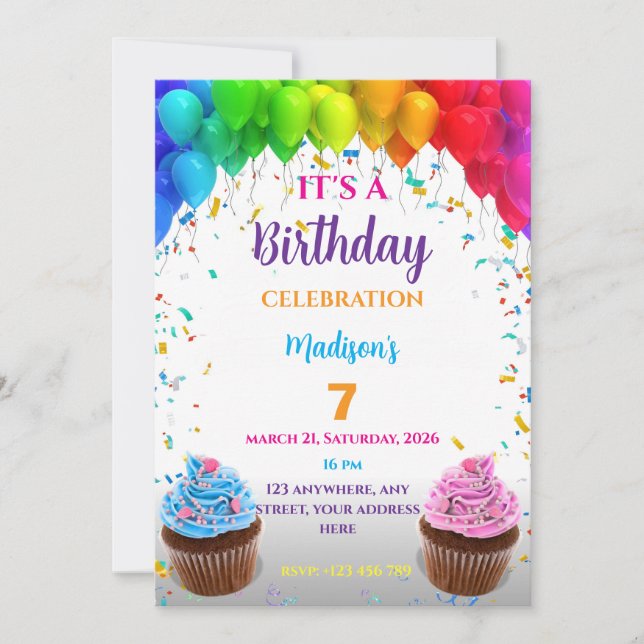 Editable Birthday Invitation (Front)