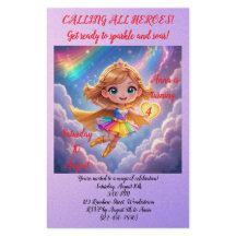 Editable Birthday Invitation – Superheroine Theme