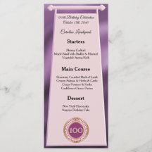 Editable Birthday Menu 100th Rose Gold Glitter