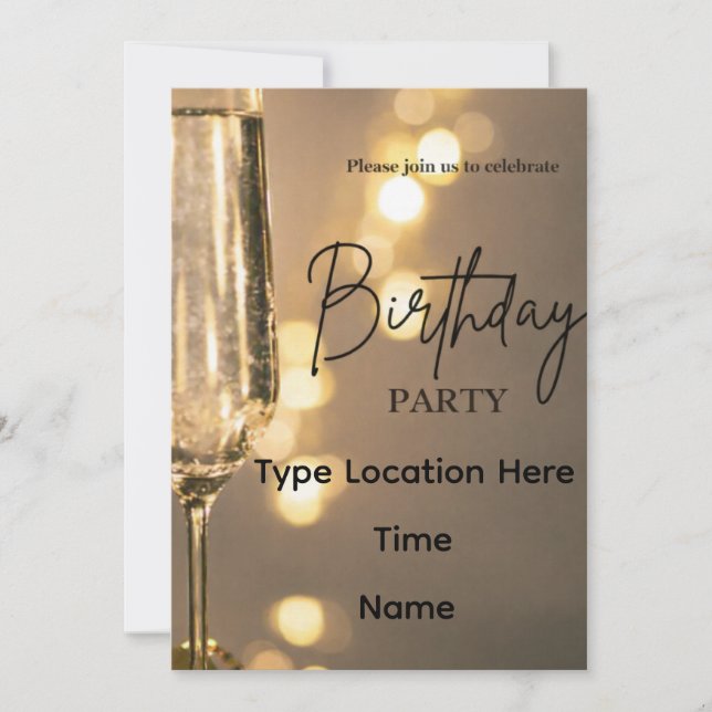 Editable Birthday Party Invitations (Front)