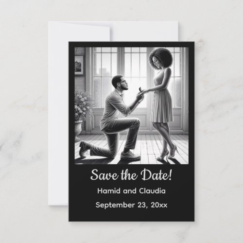 Editable Black and White Proposal  Save The Date