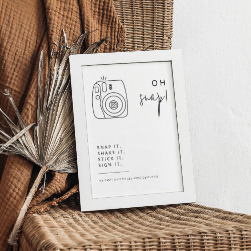 Editable Black and White Wedding Camera Sign