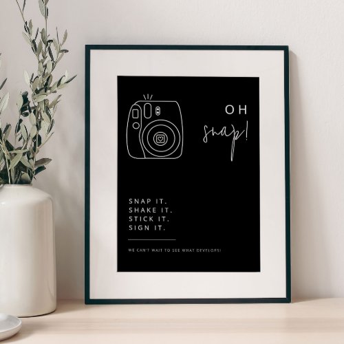 Editable Black and White Wedding Camera Sign