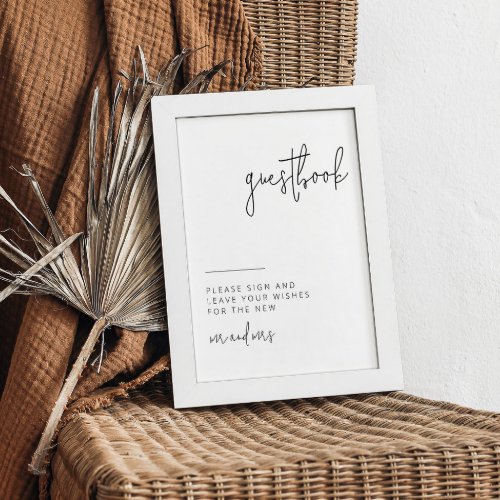 Editable Black and White Wedding Guestbook Sign