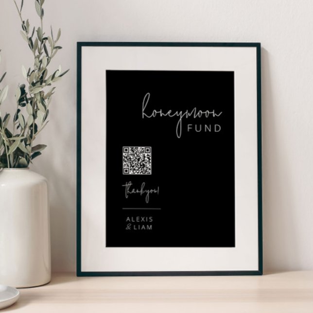 Editable Black and White Wedding Honeymoon Sign (Creator Uploaded)