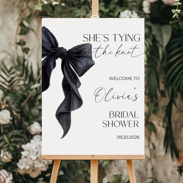 Editable Black Coquette Bow Bridal Shower Sign (Creator Uploaded)