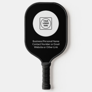 Editable Black Office Logo Text Promo Design Pickleball Paddle