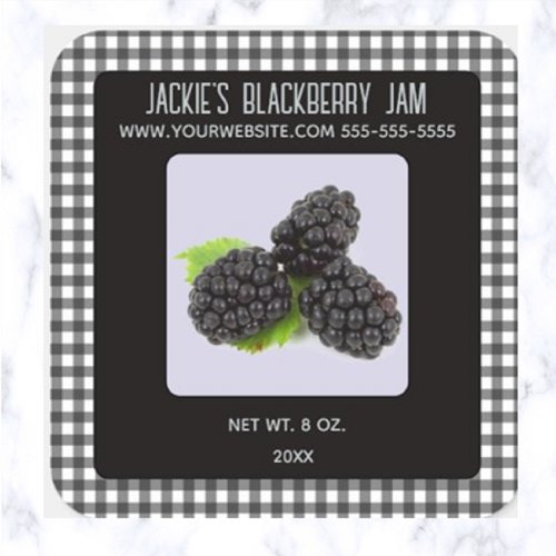 Editable Blackberry Jam Square Sticker