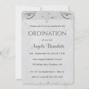 Editable Blue Angels Stars Ordination  Invitation