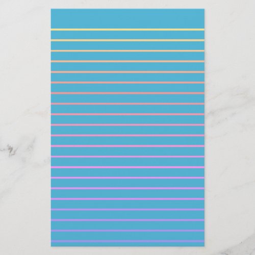 Editable Blue Decorative Lined Stationery Paper