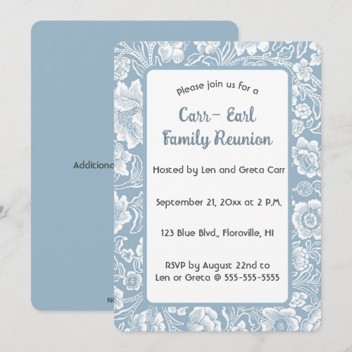 Editable Blue Floral 