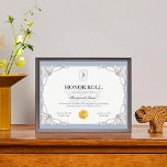 Editable Blue HonorRoll Certificate Template Award<br><div class="desc">Introducing the Editable Honor Roll Certificate Template Award, a versatile and stylish way to recognize academic excellence! This professionally designed certificate allows you to easily customize names, dates, and achievements, making each award unique. Perfect for schools, tutors, or educational programs, it celebrates students' hard work and dedication. Print it out...</div>