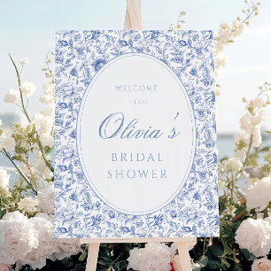 Editable Blue Toile Welcome Sign Template Someth